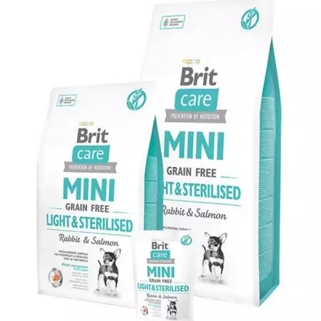 Aliments per a gossos de races petites Brit: per a cadells i gossos d'edat avançada, la composició d'aliment sec. Productes per a gossos petits esterilitzats. Referentacions 11341_6