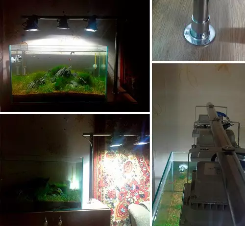 Oświetlenie akwarium LED reflektory: Jak naprawić „Światło” z LED reflektory z ich własnymi rękami? Ulica diody reflektorów w akwarium z roślinami 11362_22