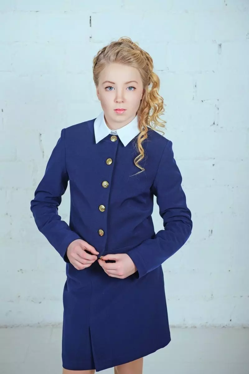 Jaket sekolah untuk kanak-kanak perempuan (48 gambar): burgundy, hijau, biru 1140_36