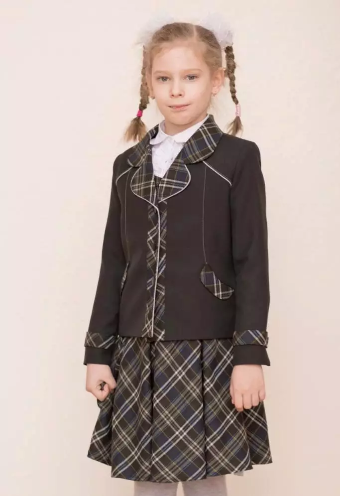 Jaket sekolah untuk kanak-kanak perempuan (48 gambar): burgundy, hijau, biru 1140_38
