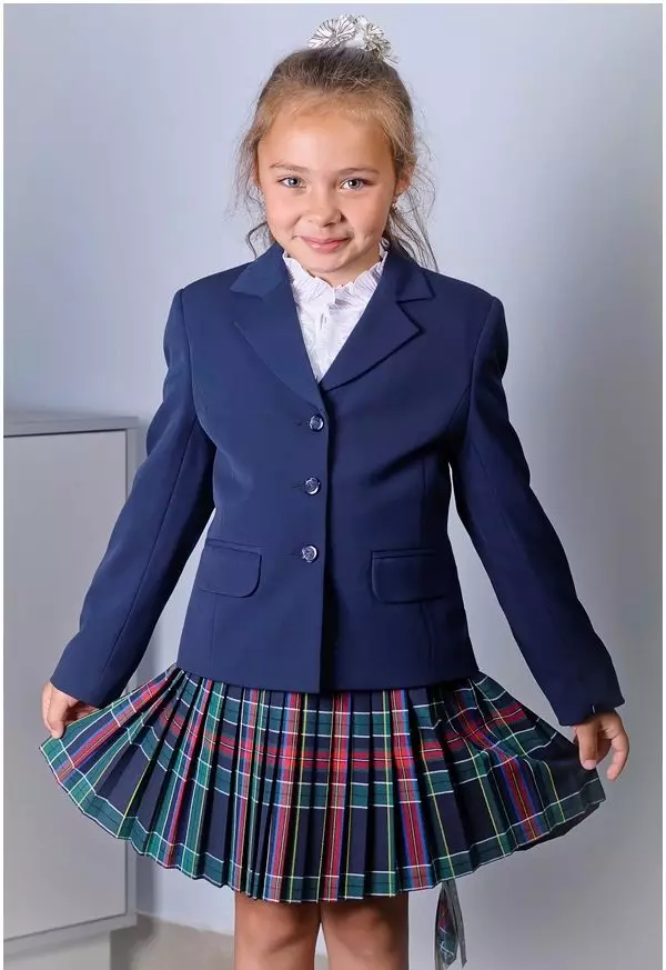 Jaket sekolah untuk kanak-kanak perempuan (48 gambar): burgundy, hijau, biru 1140_46