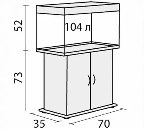 Tiwbiau o dan Aquarium (50 Lluniau): Sut i wneud bwrdd wrth ochr y gwely? Darluniau gyda dimensiynau. Detholiad o dablau ar gyfer Aquariums Panoramig 60, 100, 200 a 300 litr 11456_13