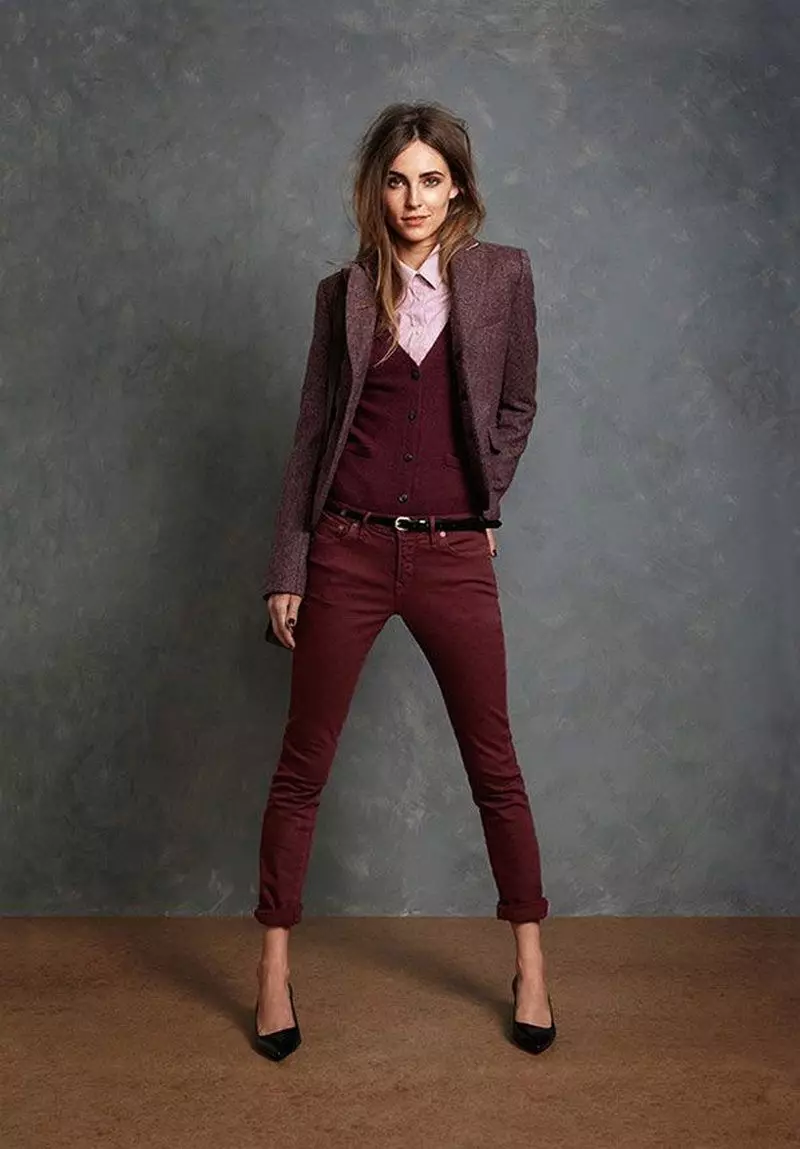 Burgundy Jacket (34 photos): Seo u lokelang ho se apara 1151_24