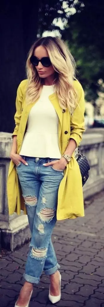 Żółta kurtka (48 zdjęć): Co ma na sobie kurtkę, modele żeńskie 1154_36