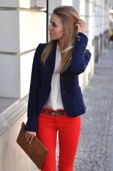 Сина јакна (60 фотографии): женски модели, со кои носат, со сиви панталони 1155_2