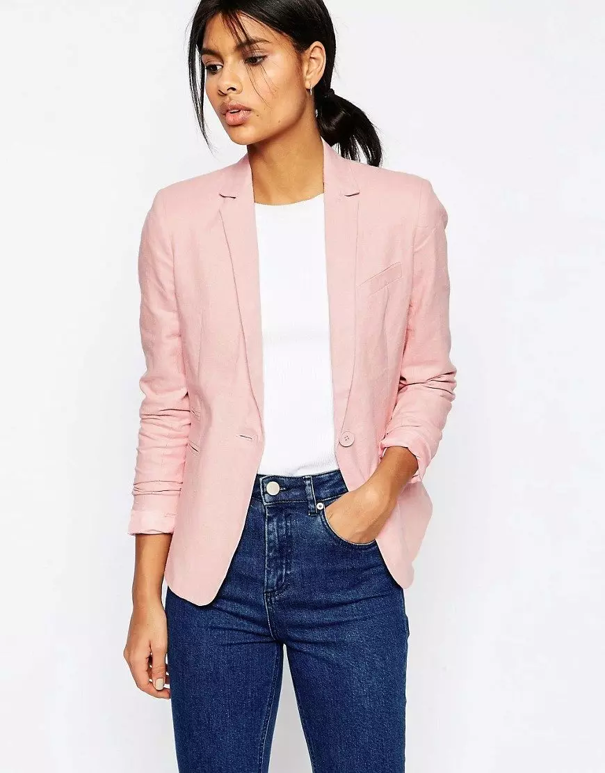 Xhaketë rozë (70 foto): Çfarë duhet të veshin dhe të kombinoni gratë, butësisht rozë 1163_7