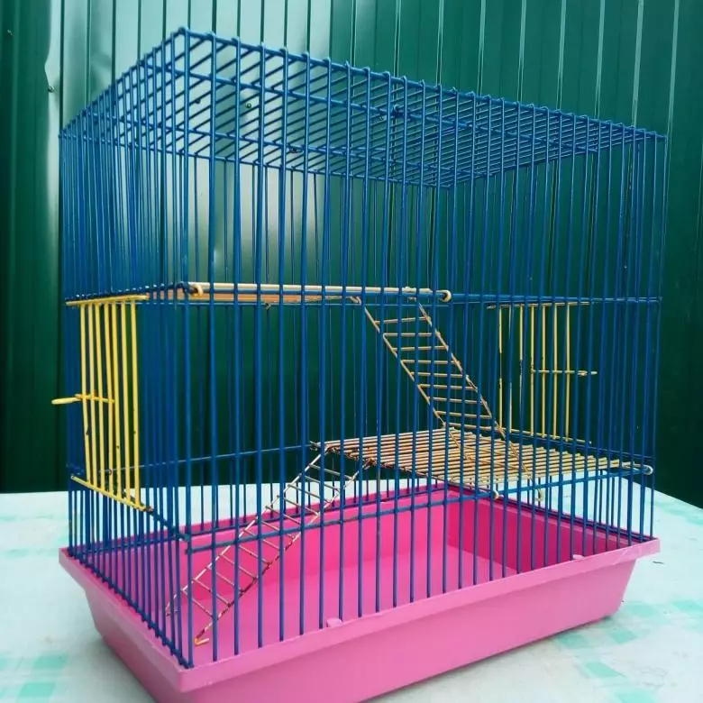 Kandang untuk hamster (52 foto): Model dua lantai besar dan tiga lantai dengan terowongan dan labirin, sel plastik kecil untuk mini duna hamster multi. Bagaimana cara melengkapinya? 11695_8