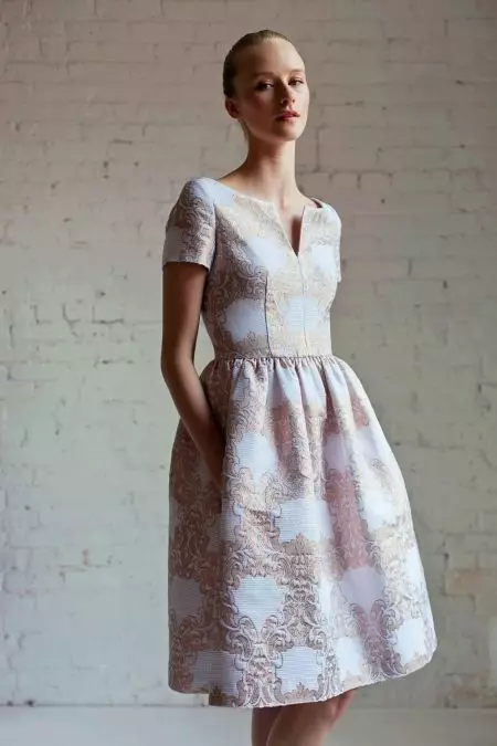 Jacquard Dresses (88 Foto): Setem dan Model Pakaian Jacquard, untuk Penuh, Musim Panas dan Prom 1178_53