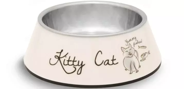 Misks for Cats (28 fotos): alimentadores intelixentes con alfombra e cuncas en stand, cuncas de cerámica e outras opcións para un gato e gatitos. Que mellor escoller? 11797_11