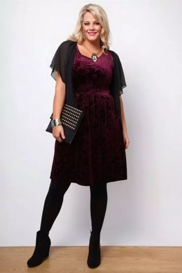 Velor Burgundy Dress Full