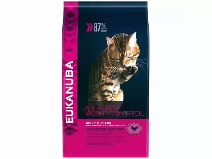Mat for steriliserte katter: Vurdering av de beste merkene for neutered katter og kattunger, vurderinger og tips på veterinærer. Hvordan mate? 11853_11