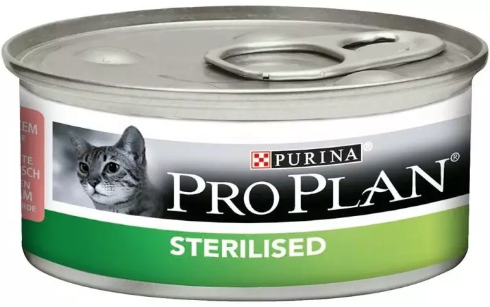 Pangan kanggo kucing sterilized: Rating merek paling apik kanggo kucing lan kucing, review lan tips saka dokter kewan. Kepiye feed? 11853_17