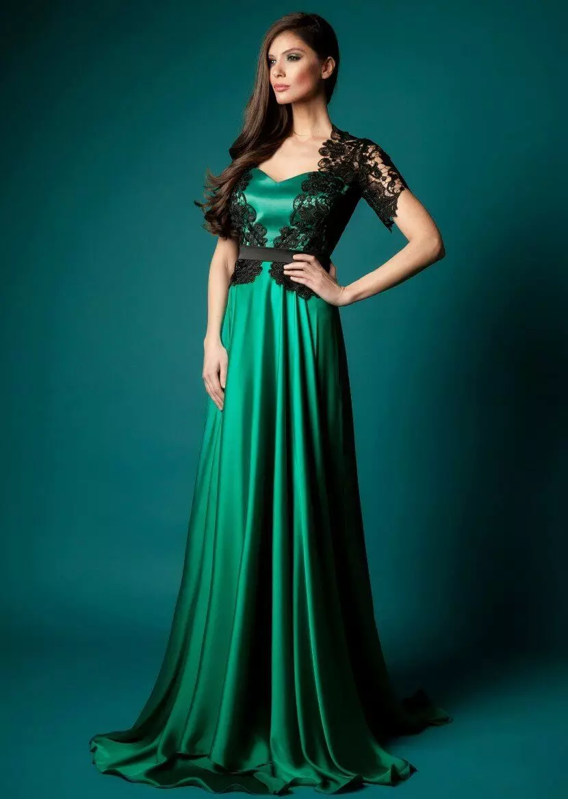 Lace Belero zuwa Green Dress