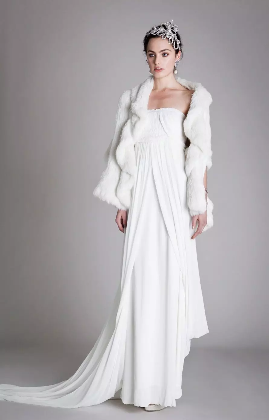 Fur Cape to Wedding Dress
