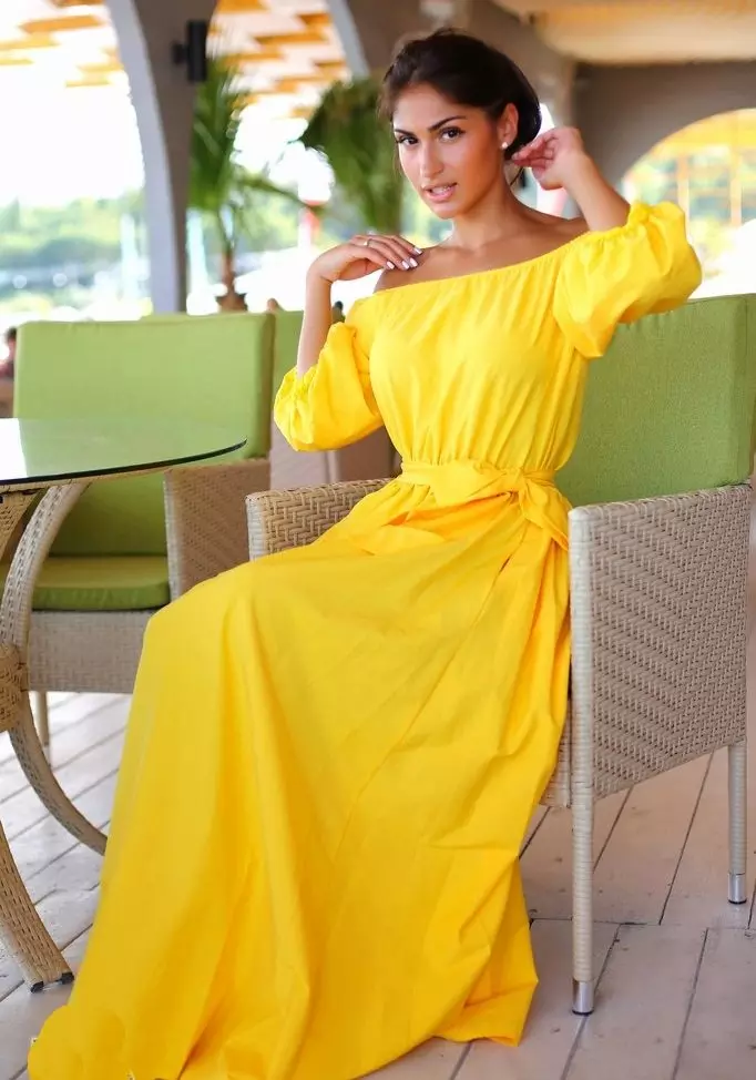 Yellow Sarafan (51 foto): cosa indossare 1258_4