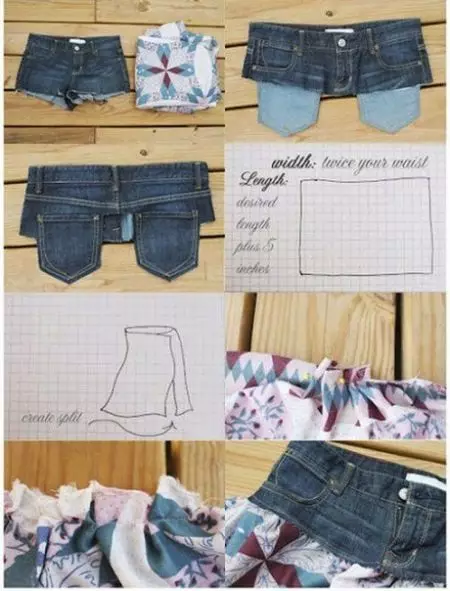 Sukně ze starých džíny udělat sami: vzory, jak šít 1295_26