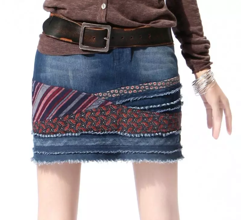 Skirt ძველი ჯინსების გავაკეთოთ საკუთარ თავს: ნიმუშები, როგორ sew 1295_31