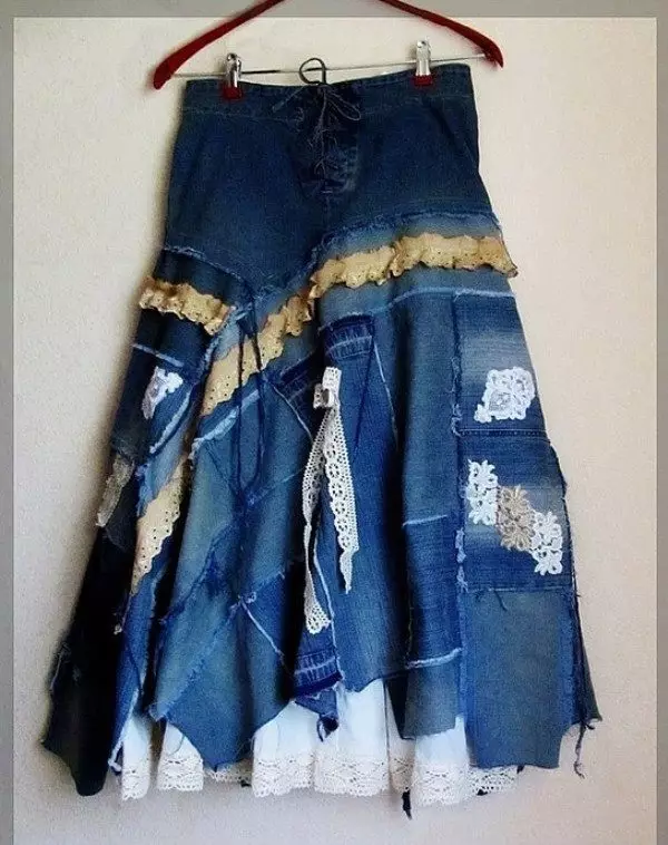 Nederdel fra gamle jeans gør det selv: mønstre, hvordan man skal sy 1295_32