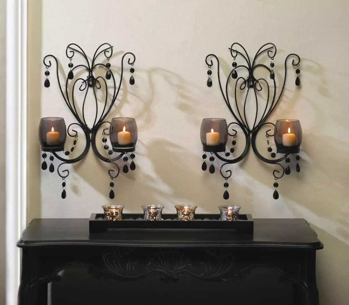 Kandelabra（85张照片）：几个蜡烛的大烛台，自己做。墙壁和户外，LED，青铜，银等型号 13154_17