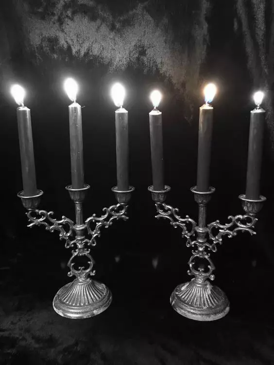 Kandelabra（85張照片）：幾個蠟燭的大燭台，自己做。牆壁和戶外，LED，青銅，銀等型號 13154_38