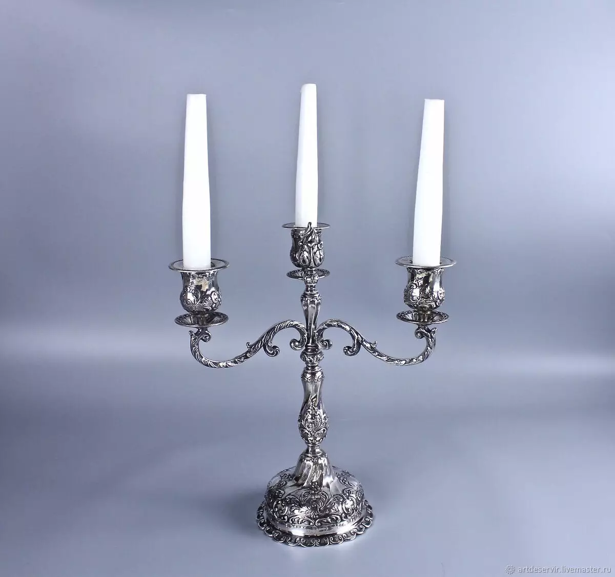 Kandelabra（85張照片）：幾個蠟燭的大燭台，自己做。牆壁和戶外，LED，青銅，銀等型號 13154_45
