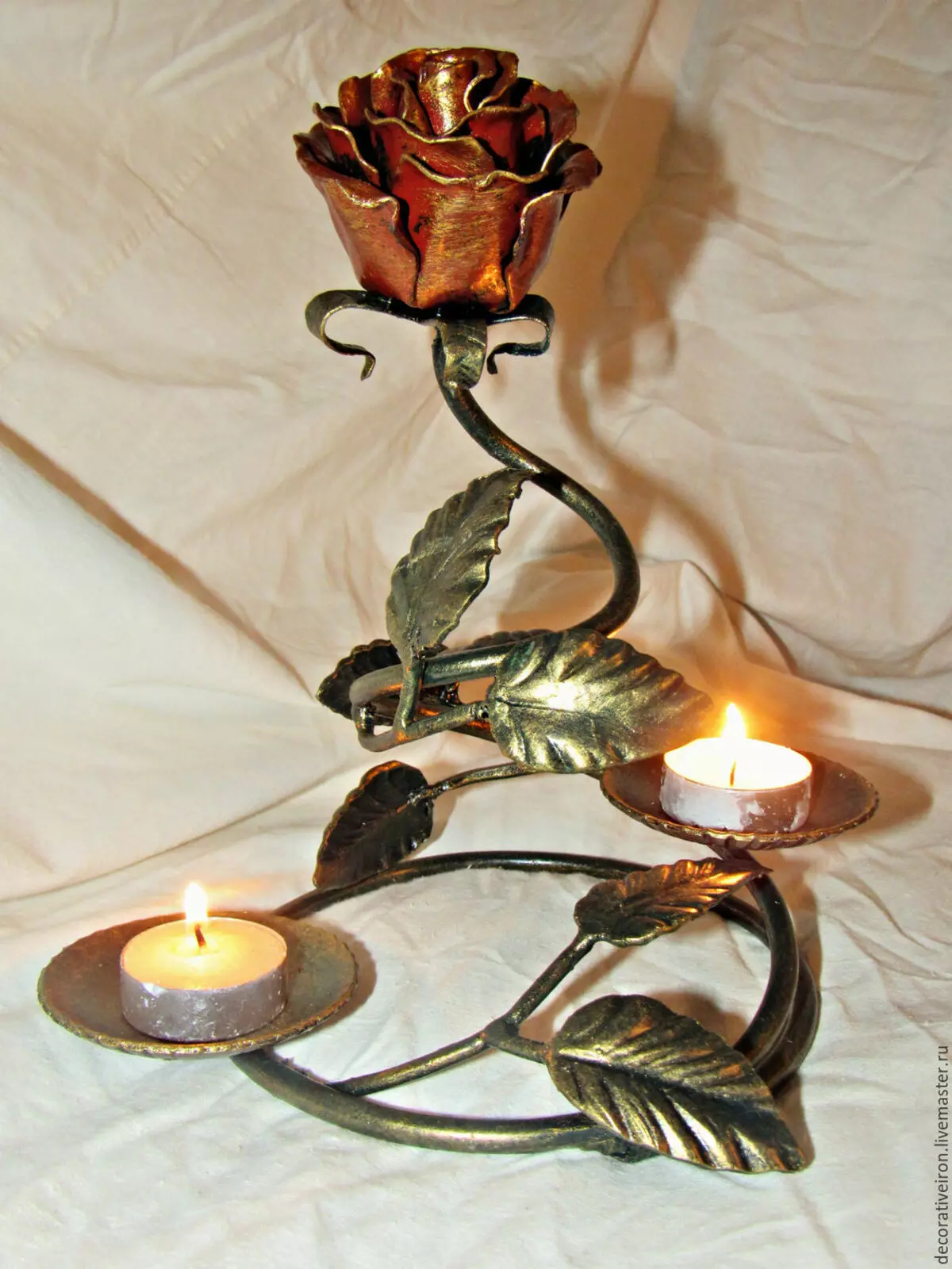 Метални свеќници: метален црн свеќник и злато, една свеќа и 5 свеќи, во форма на елени и други железо декоративни свеќници 13157_26