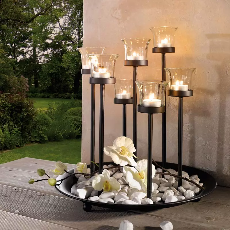 Метални свеќници: метален црн свеќник и злато, една свеќа и 5 свеќи, во форма на елени и други железо декоративни свеќници 13157_3