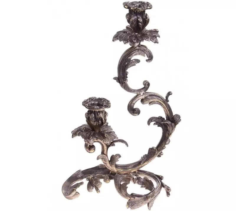 Candelabros de metal: candelabro negro de metal y oro, una vela y 5 velas, en forma de ciervos y otros candelabros decorativos de hierro 13157_9