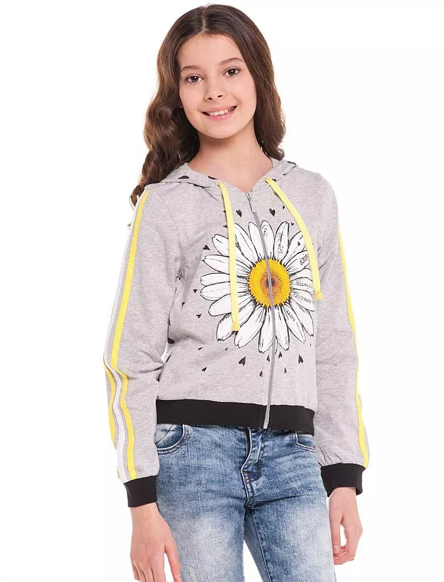Sweatshirt voor het meisje (80 foto's): adolescente modellen voor meisjes 10-12 en 13-14 jaar oud, sweatshirt Faberlik, Nekst, on bont, bliksem 1326_69