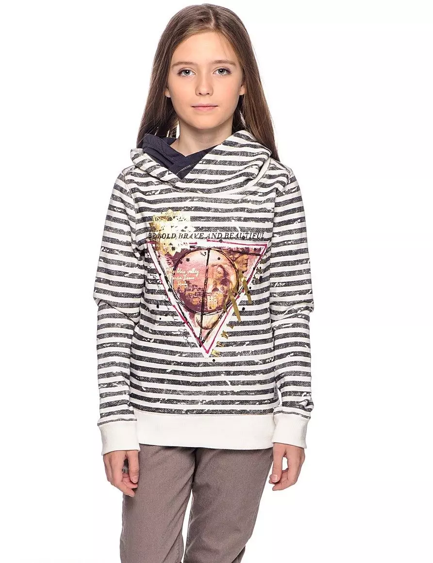 Sweatshirt voor het meisje (80 foto's): adolescente modellen voor meisjes 10-12 en 13-14 jaar oud, sweatshirt Faberlik, Nekst, on bont, bliksem 1326_71