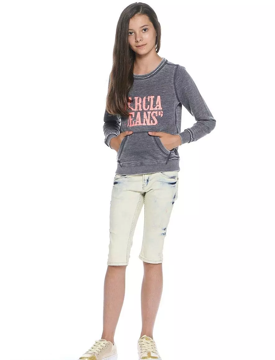 Sweatshirt voor het meisje (80 foto's): adolescente modellen voor meisjes 10-12 en 13-14 jaar oud, sweatshirt Faberlik, Nekst, on bont, bliksem 1326_75