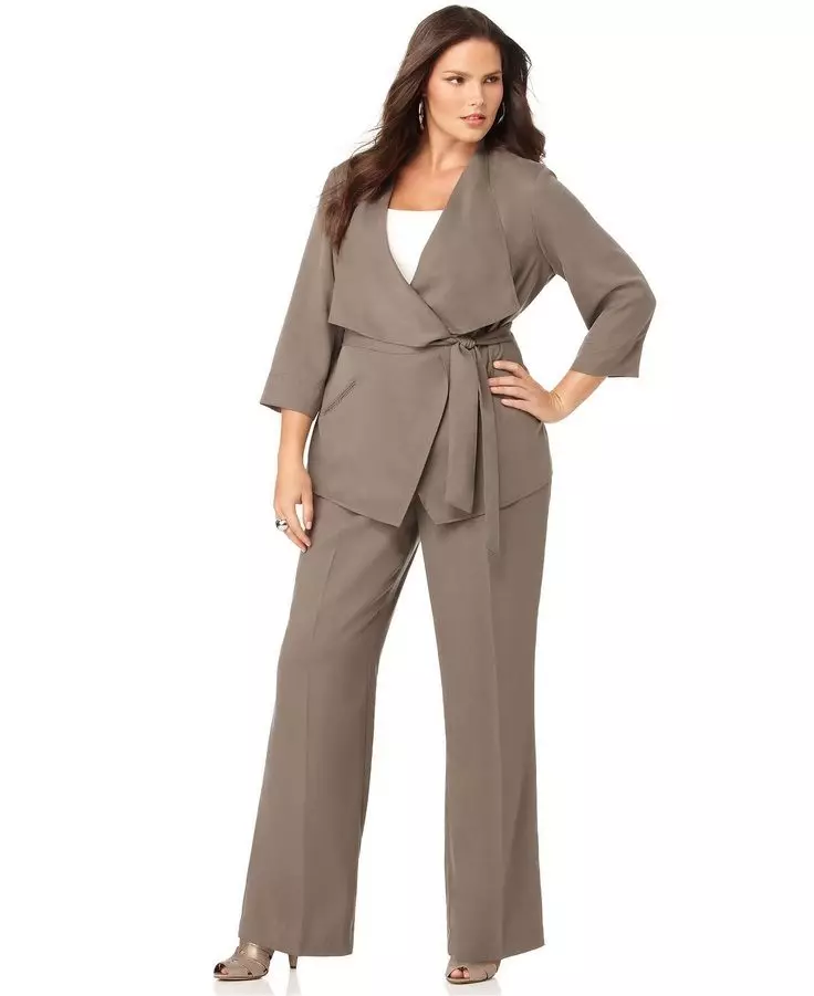 Female trouser evening costumes (85 photos): for full, wedding, elegant female trouser costume 13303_67