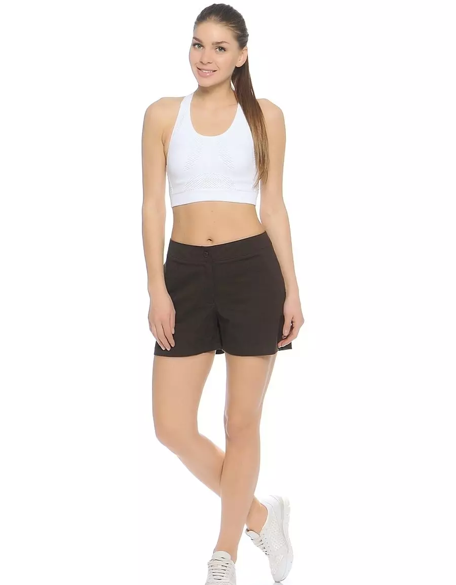Sports shorts (84 billeder): Kort kvindelige sportsmodeller, shorts nederdel, stram, sort, dragt, strikket 13304_57
