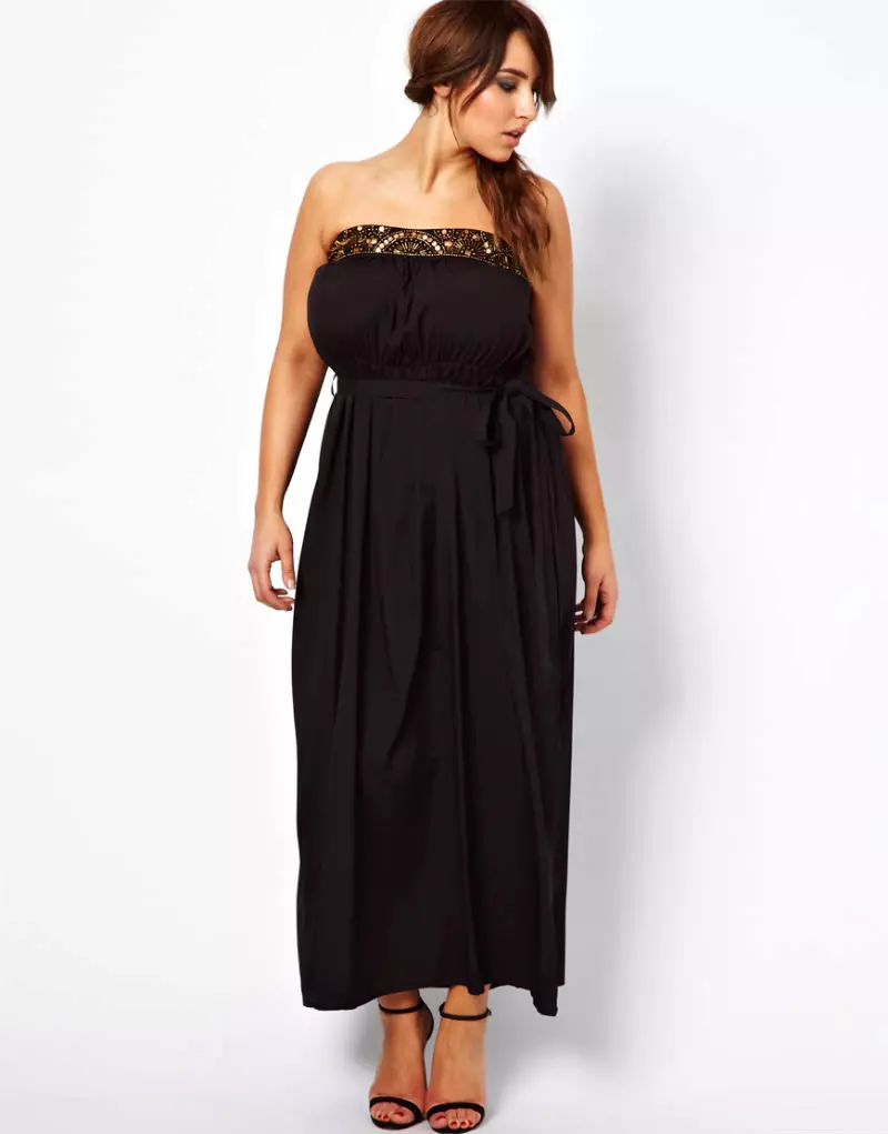 가득 차있는 발목 치마가있는 검은 색 반역 드레스