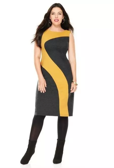 Kleid asymmetrische schwarze und gelbe Farben