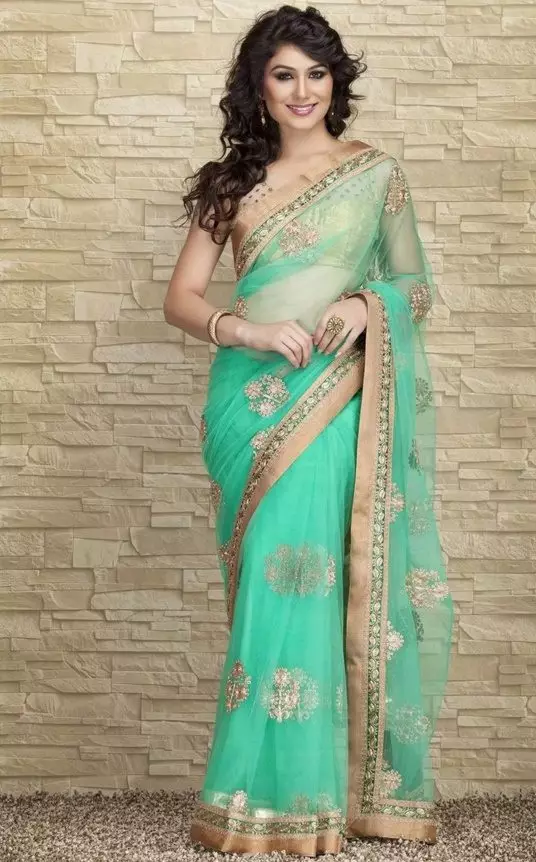 Green Indian Sari.