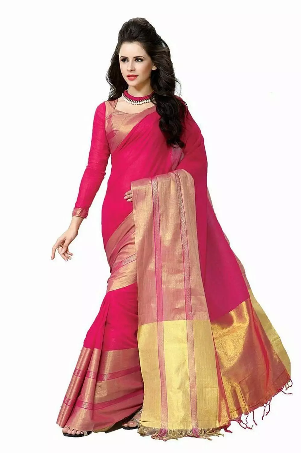 Red Pink Indian Sari
