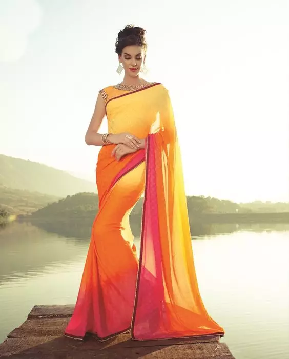Sari Orange Indian