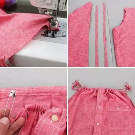 Collegamento dei dettagli di un vestito di camicia