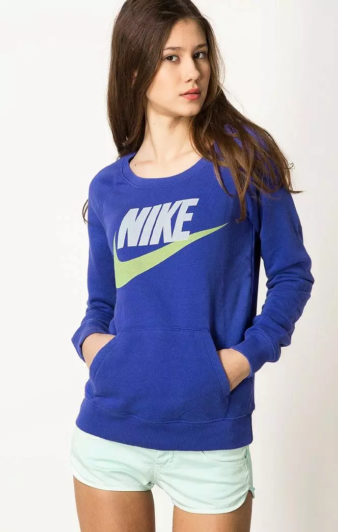 ქალთა Sweatshirts Nike (Nike) (58 ფოტო): სპორტული მოდელები, Nike Air, Nike-AW77, ბეჭდვით 
