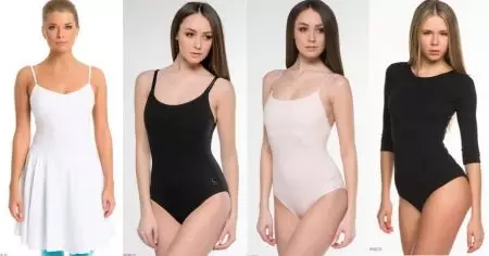 Dance Swimsuit (59 ფოტო): Dance Sports Models ერთად skirt for სამეჯლისო ცეკვა, როგორც მას უწოდებენ, ვარდისფერი და თეთრი 13394_56