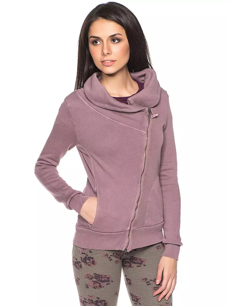 Female Sweatshirts (238 Billeder): Moderigtigt, Hoody, Store Størrelser, Lyn, Lang, Bomber, Sport, Varm 1339_34