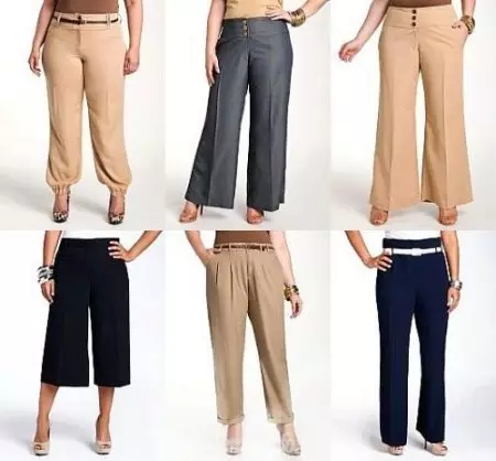 Summer Trousers para sa Full Women 2021 (62 mga larawan): May-kulay na mga modelo, naka-istilong estilo para sa buong batang babae 13416_48