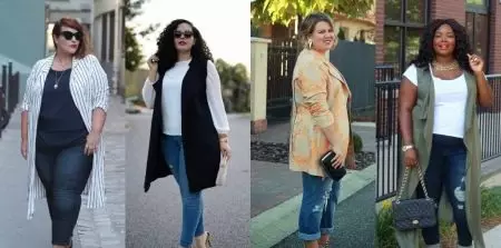 Áo khoác và ngủ kích thước lớn (60 ảnh): Dành cho phụ nữ hoàn chỉnh, áo khoác mùa đông ấm áp không có tay áo 13425_48