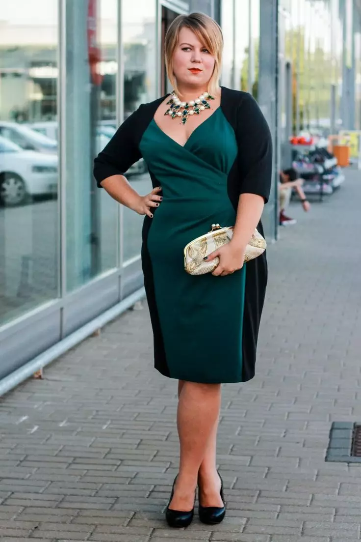 مکمل خواتین کے لئے دو رنگ سیاہ اور سبز لباس کیس