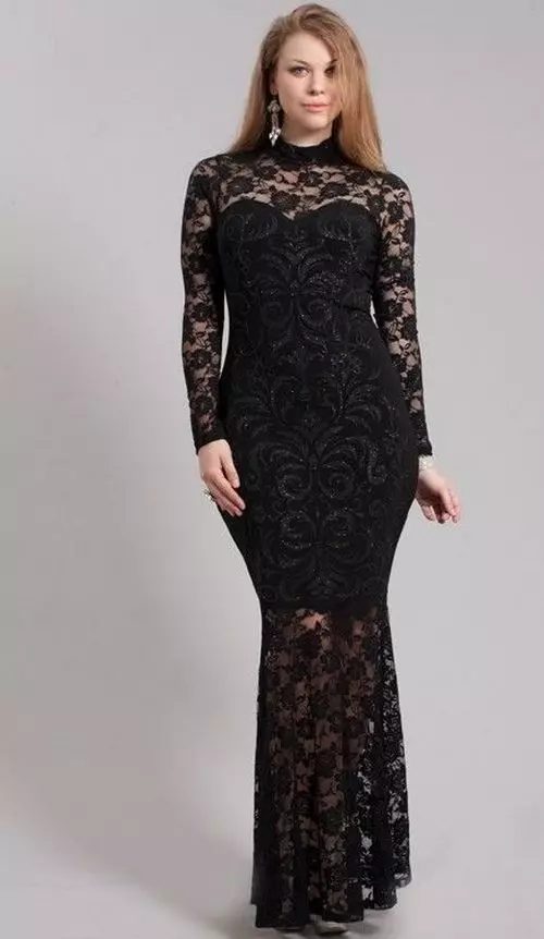 LACE ხანგრძლივი კაბა სრული ქალბატონები