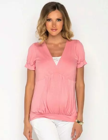 Bluze pentru femei însărcinate (55 de fotografii): Modele, cu care purtând o bluză gravidă 13463_21