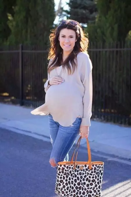 Jeans rapidos para mujeres embarazadas (32 fotos): Qué usar y cómo elegir 13464_28