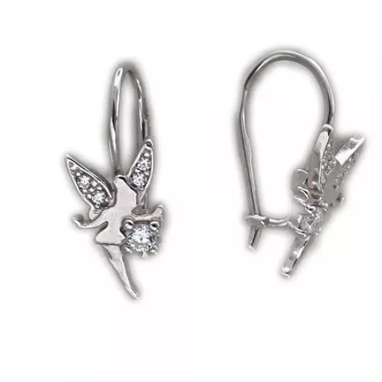 Children's silver earrings (52 photos): stylish earrings for girls, silver for children, models with green fianitis 13484_19