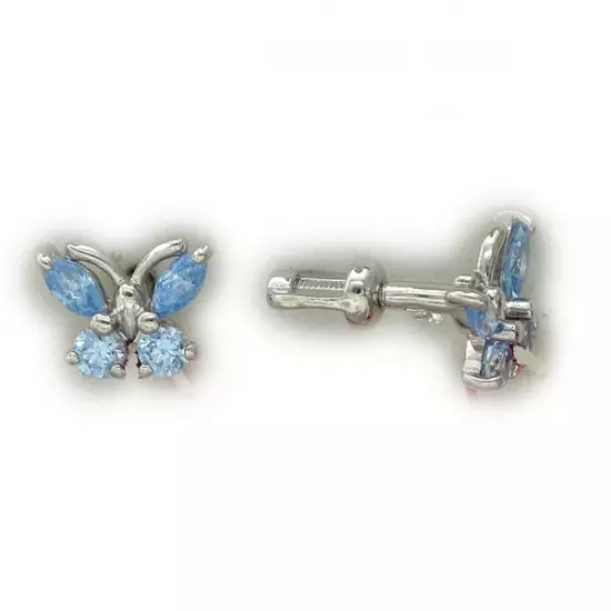 Children's silver earrings (52 photos): stylish earrings for girls, silver for children, models with green fianitis 13484_9